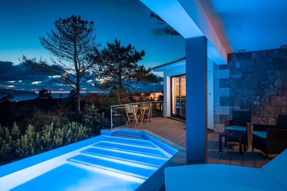 Infinity pool in the evening